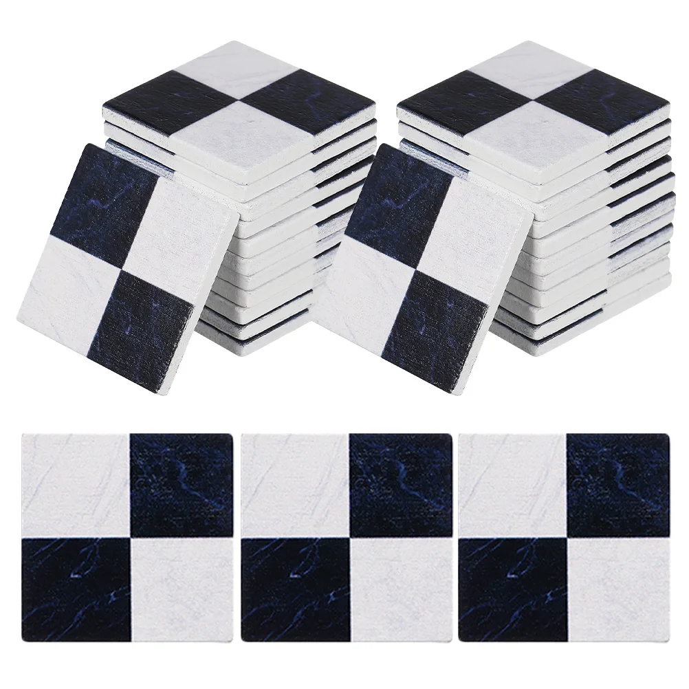 

45pcs Wood Checkerboard Diy Dollhouse Flooring Sheets Miniature House Furniture Floorboards For Kids Craft Playhouse Decoration