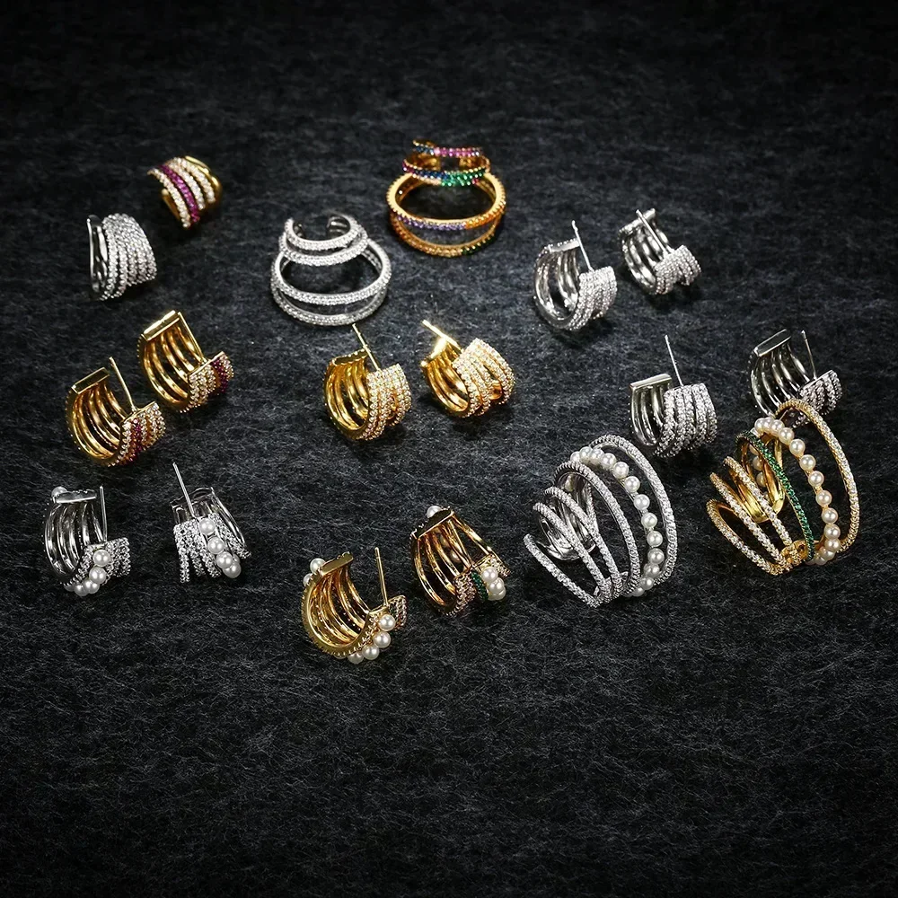 LI KI High Quality 925 Silver Colored Pearl Earrings Multicolor  Jewelry Gifts For Friends Factory Direct