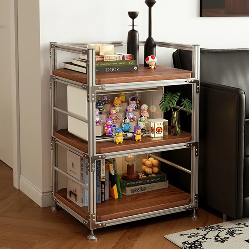 Aluminum Profile Frame Shelves Display Storage Racks Metal Organizer Home Appliance Shelves Multi Layer Floor Standing Racks