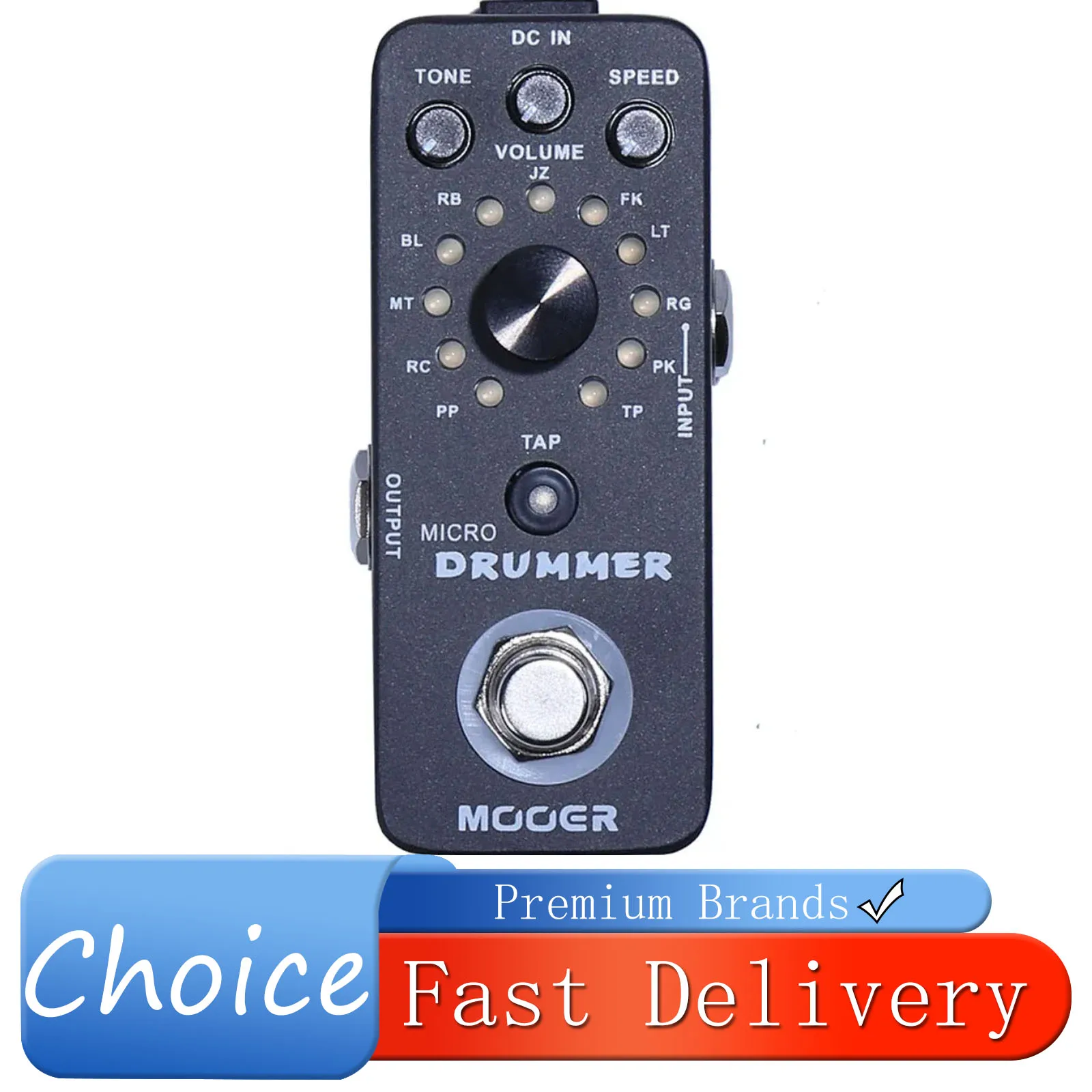 

MOOER Micro Drummer Guitarra педаль эффектов цифровой барабанный аппарат эффект Tap Tempo функция True Bypass педаль аксессуары для гитары