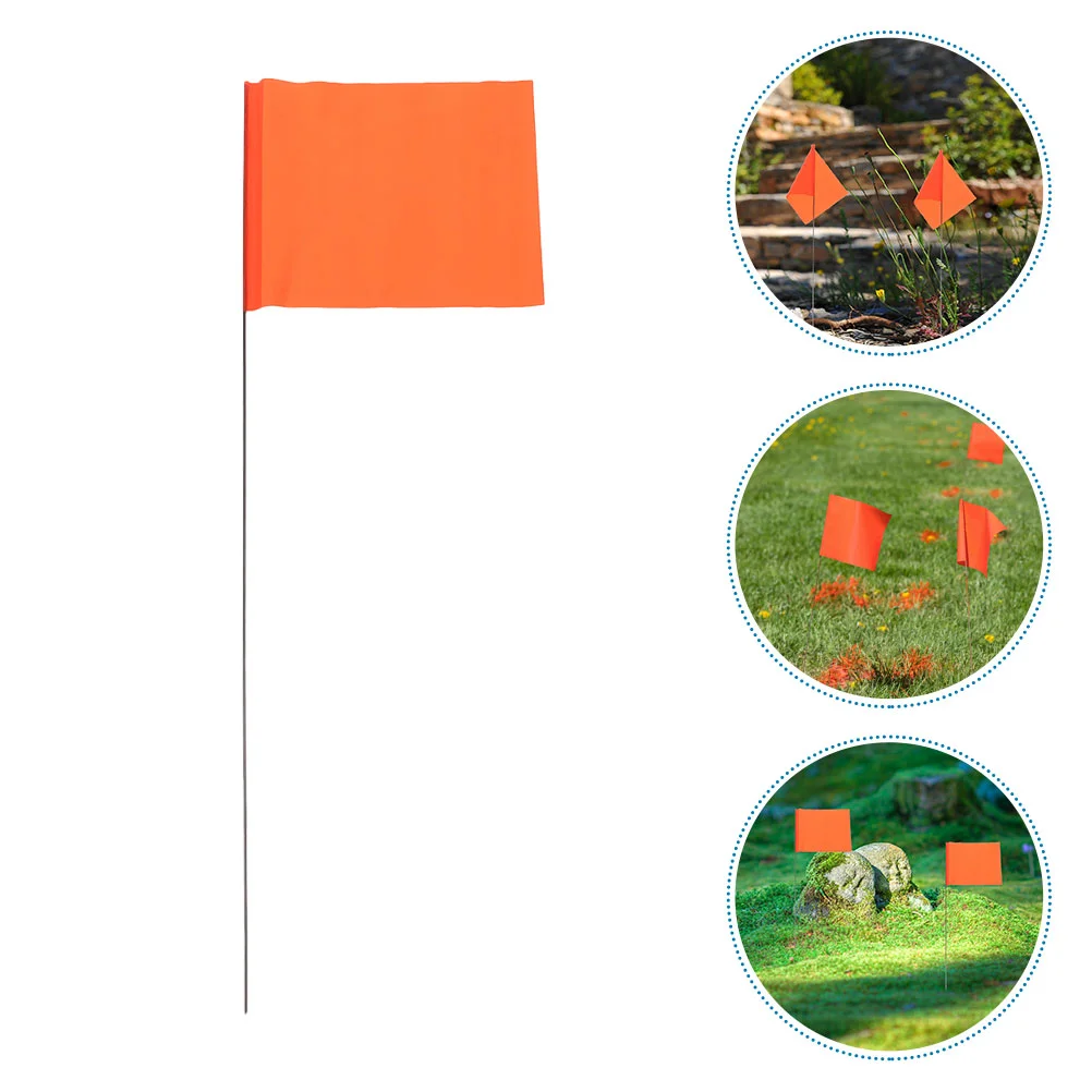 30 Pcs Signal Flag Marker Flags For Supplies Garden Markers Dog Training Survey Triangular Irrigation Marking Flags Sturdy Steel