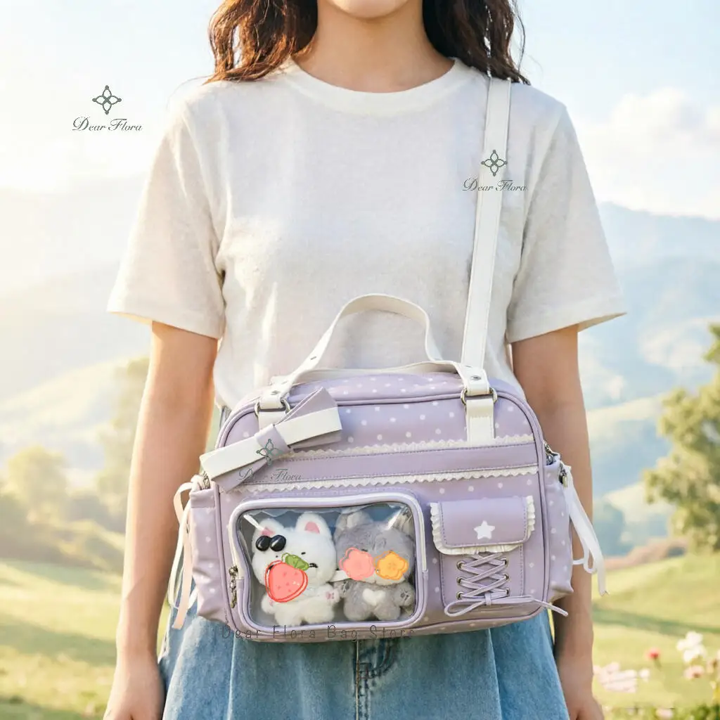 Neue Y2K Nette Itabag Comic Ausstellung Große Kapazität Rucksack Süße Mädchen Transparente Umhängetasche DIY Abzeichen Display Schulter Tasche – Detail 17