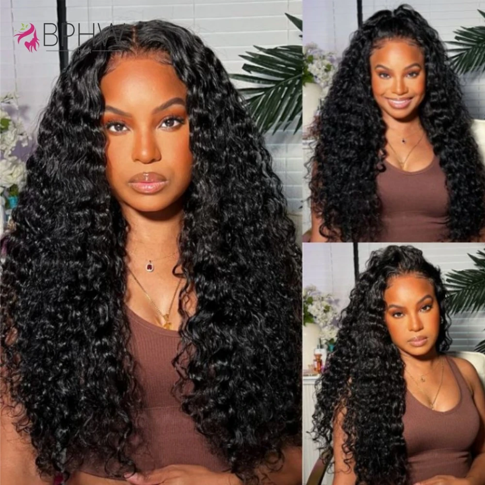 12A 워터 웨이브 3개 묶음과 13x4 레이스 프론탈, 웨트 앤 웨이비 버진 컬리 루즈 딥 웨이브 100% 인모 묶음과 클로저 포함