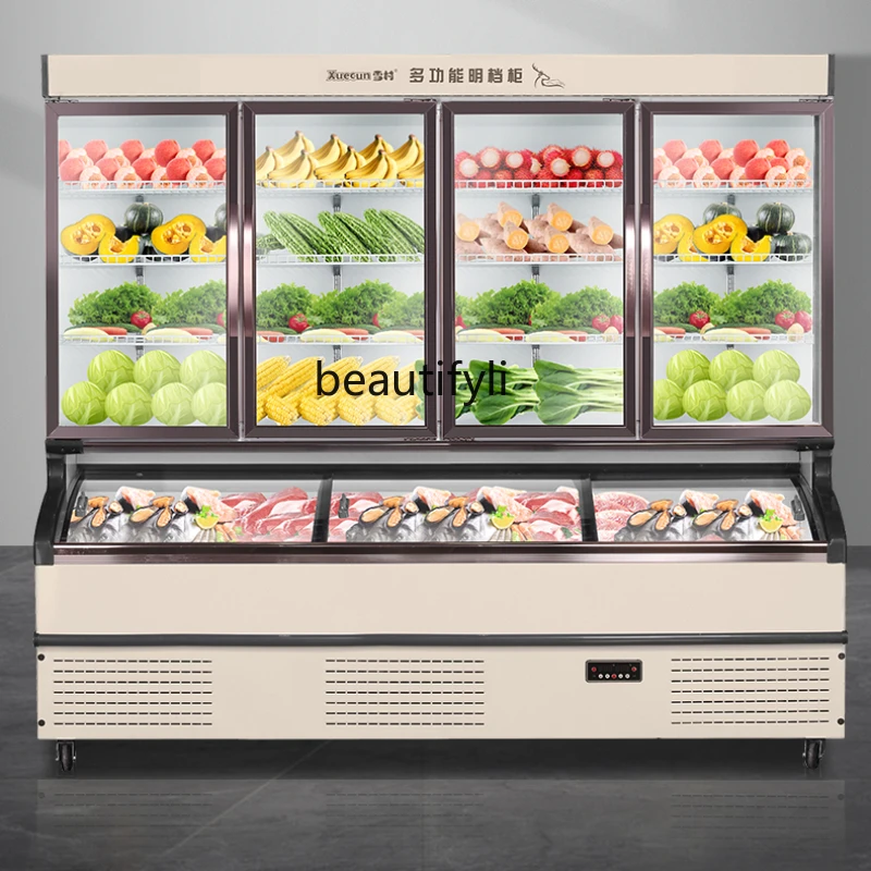 

Food Displaying Refrigerator Freeze Storage Double Temperature Refrigerator Barbecue Commercial Preservation Cabinet