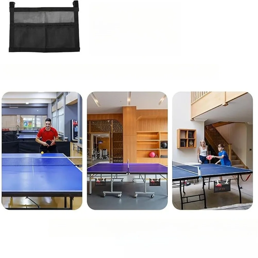 Under Table Organizer Black Table Tennis Paddle Case Breathable Net Fabric Lightweight Design Sturdy Construction