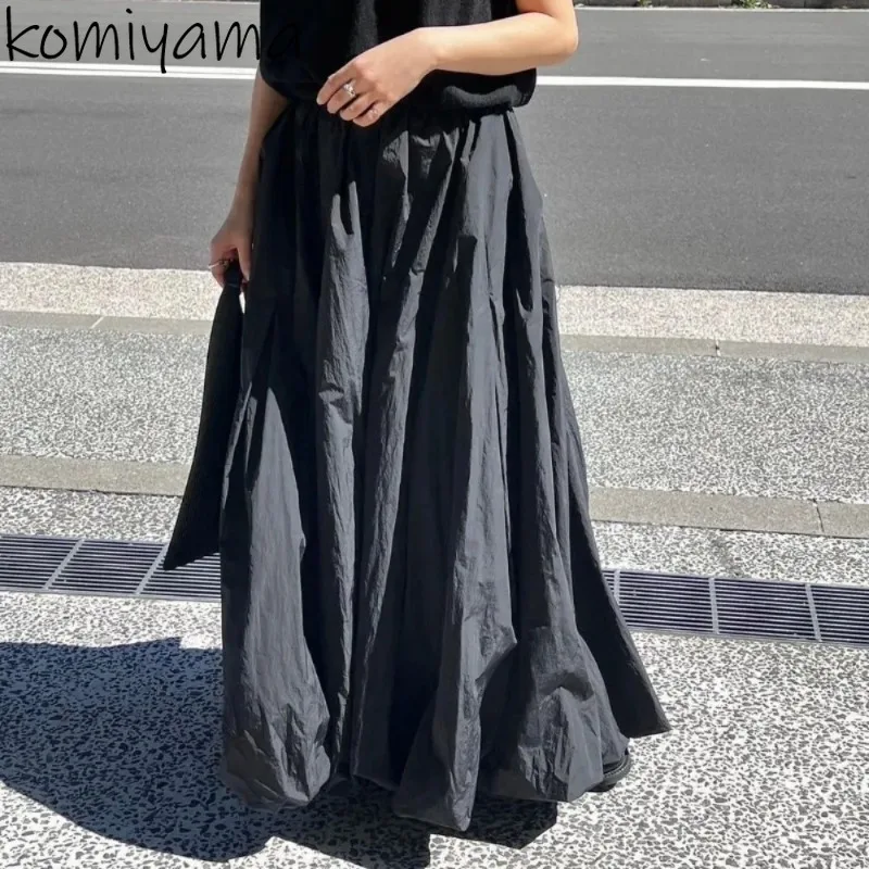 

Loose High Elastic Waist Women Skirt Japan Lantern Faldas Mujer Spring Summer Pockets Skirts Lazy Style Ropa 2024 Woman Saia