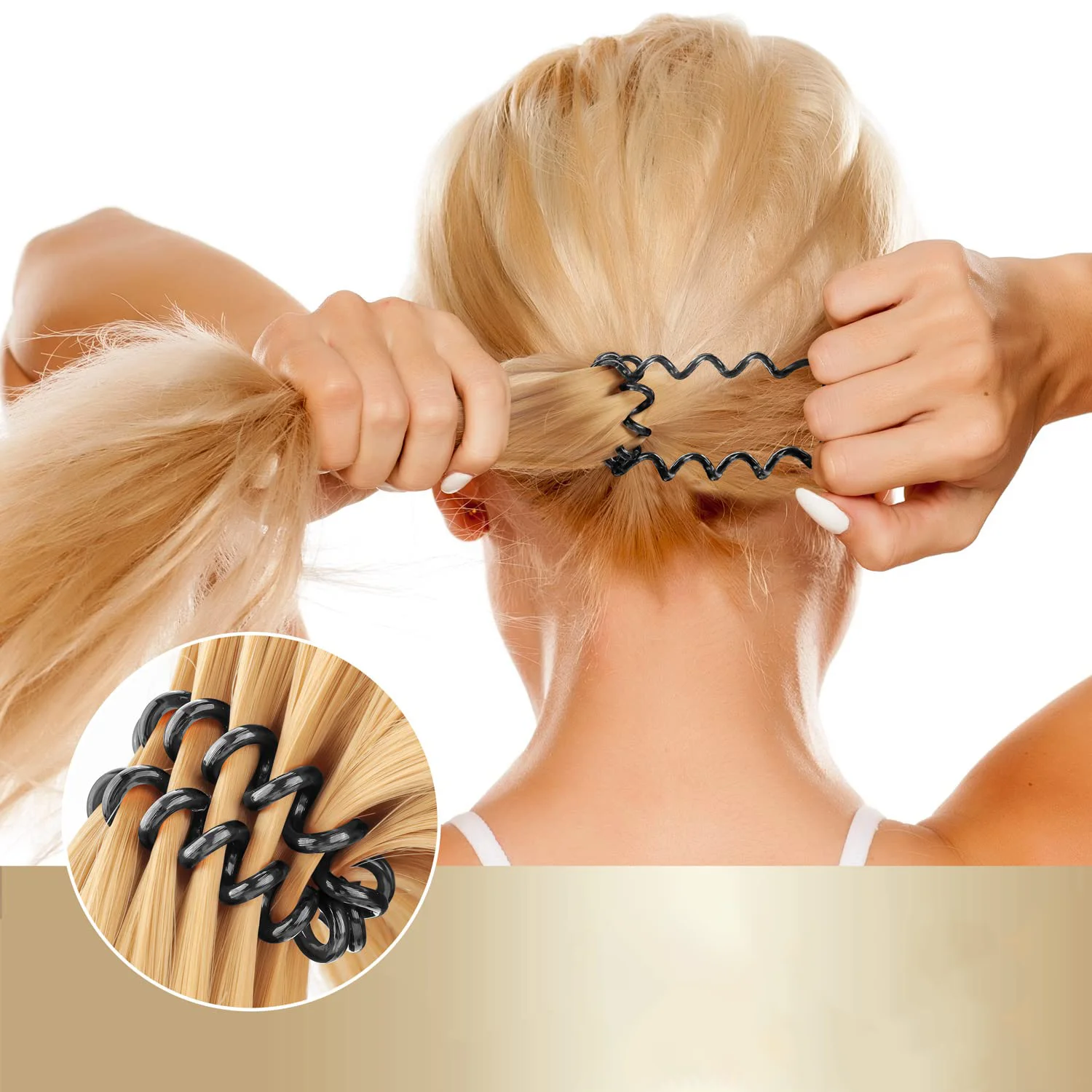 

8 Pcs Coiled Plastic Hair Ties No Damage, Ponytail Holders for Thick and Thin Hair – Creaseless and Dent-Free, Phone Cord Style