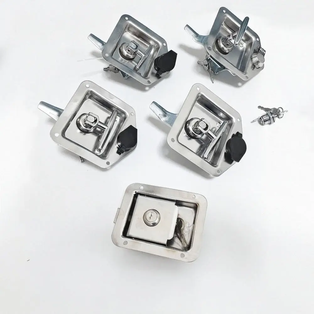 Stainless Steel T Type Flush Lock For Truck Toolbox Cabinet Door Folding Handle Secure Latching Hardware Replacement Part