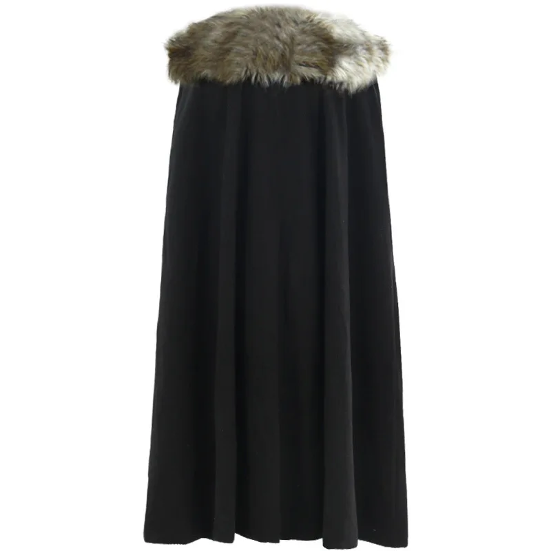 Herren Halloween St Punk Reine Farbe Wollmantel Retro Cowl Ne Langer Mantel Oberbekleidung Sli Trendy Ethnisches Bühnenkostüm