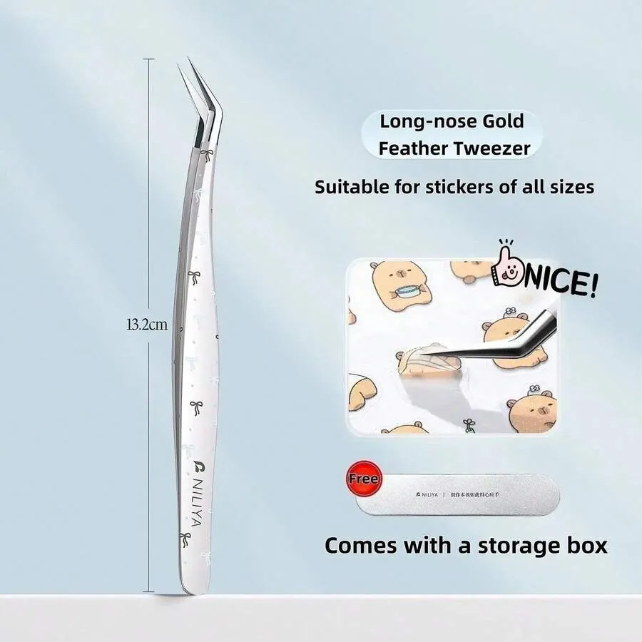 

New Hand Account Tweezers Set Scrapbooking Tools High Precision Tweezers Handmade Craft Supplies Gold Feather Clips