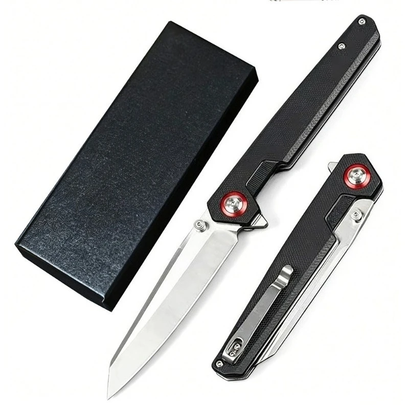 

Hot-selling Ball Bearing D2 Steel Outdoor Camping Folding Knife G10 Handle Portable Practical Fruit Knife EDC Tools