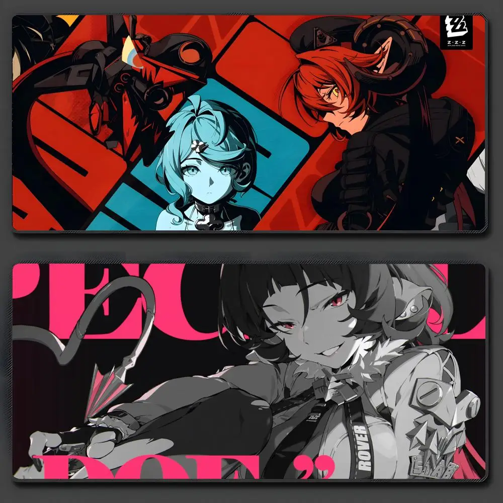 

Черный коврик для мыши Zenless Zone Zero, большой противоскользящий резиновый игровой коврик для мыши, прочный настольный коврик с толстым краем, подходит для офиса