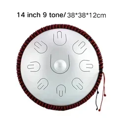 

Drum Musical Instrument 14 Inch 9 Note D Minor Pentatonic Handpan Steel Tongue Drum Percussion Instrument Hot sales
