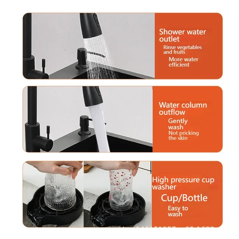 Drop In Kitchen Sink Stainless Steel Undermount Basin Large Single Slot Workstation Sinks Household Dishwashing Basin Sink drain