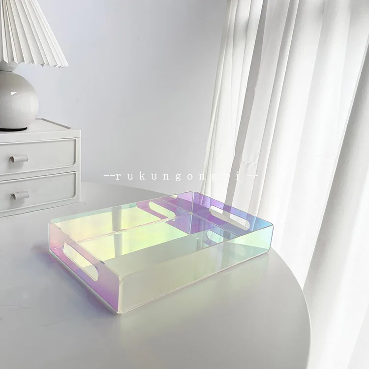 

2024 ins Transparent desktop organizer Tray Cosmetic Storage Collection Container Acrylic Makeup storage drawers jewelry