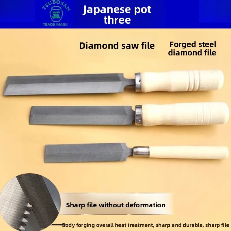 

6-Inch Japanese Steel Files 3-Piece Set Fine and Medium Teeth Flat and Half-Round Files for Metal Grinding Tool for Metalworkers