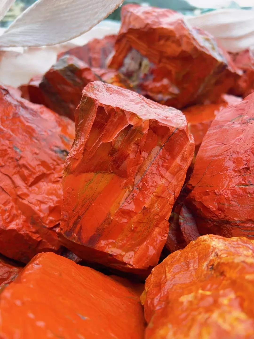 New Natural Blood Red Jasper Stone Rough Stone Diffuser Stone Mineral Specimen Collectible Home Decoration Stone Jewelry Making