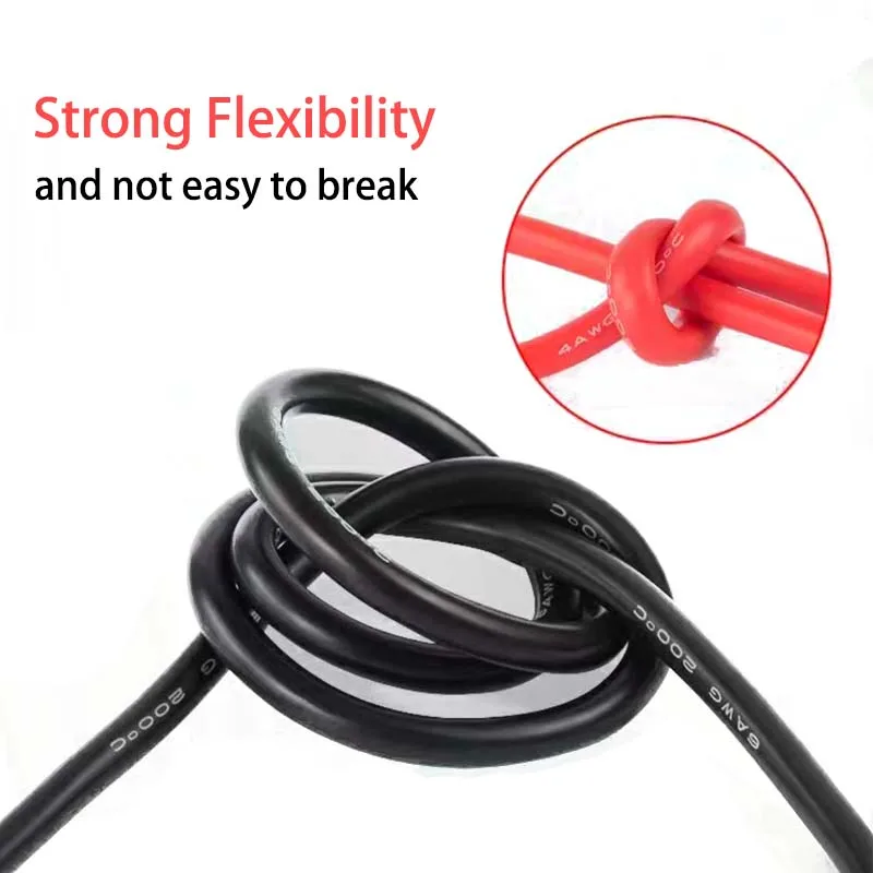 5m 10m 20m 50m Silicone Cable 7 9 13 15 17 AWG Super Soft Electrical Wire Heat-resistant Power Cord For Car Battery Motor Invert