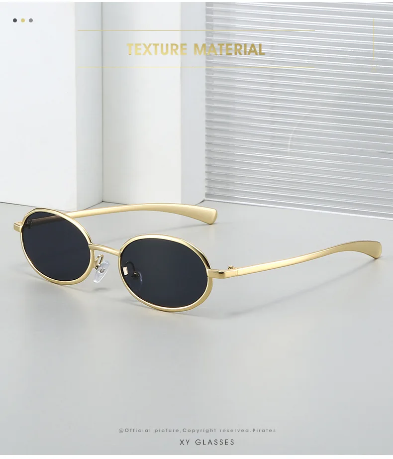 2025, Y2k-Sonnenbrille für Damen und Herren, oval, Punk-Stil, Metall, stilvoll, Sonnenschutz, UV400, Party, Straßenbrille – Detail 2
