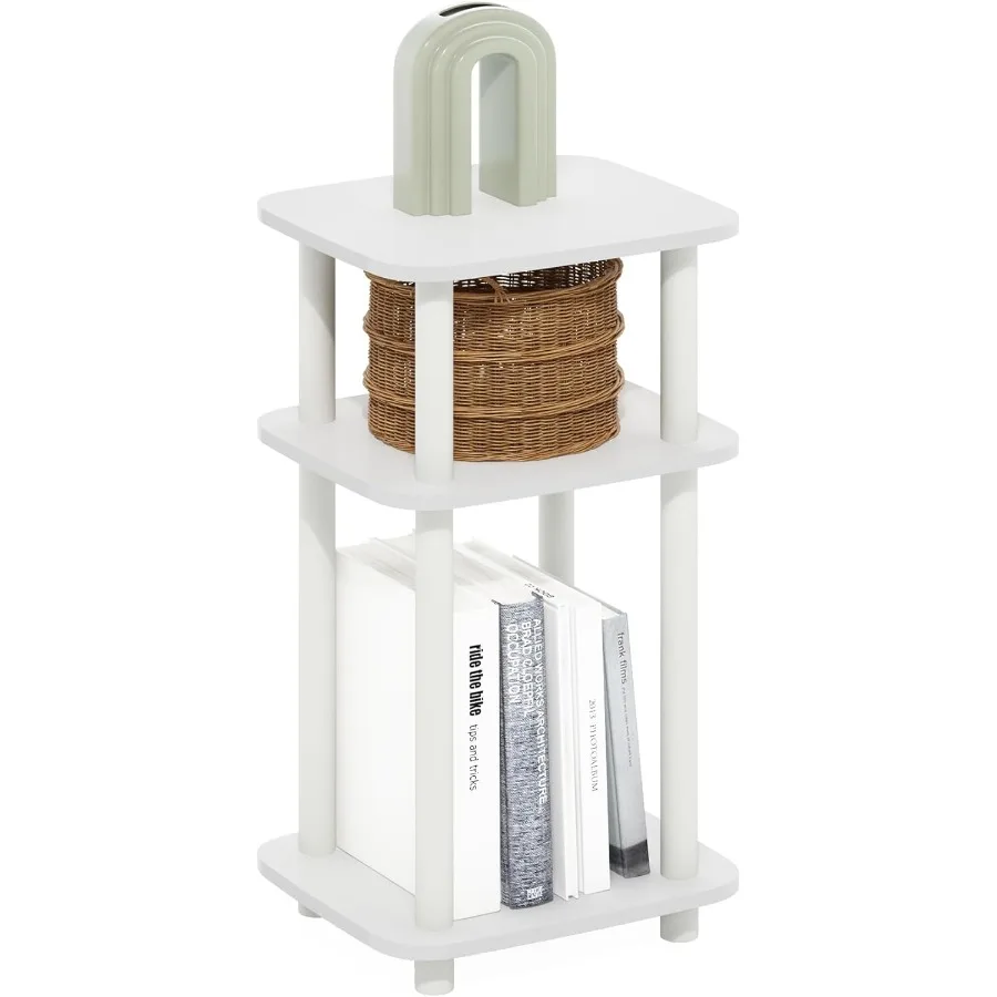 

Just 3Tier TurnNTube Curve End Table Side Table 1Pack White White