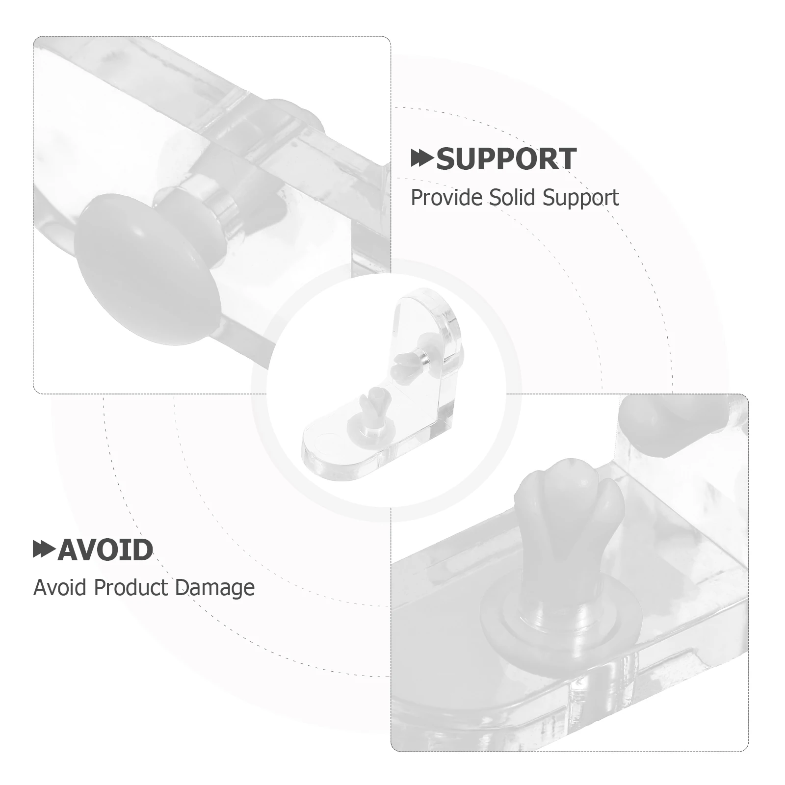 

20Sets Transparent Acrylic L Brackets 90 Degree Corner Support Stable Fixation for Acrylic Display Boxes Jewelry Watches