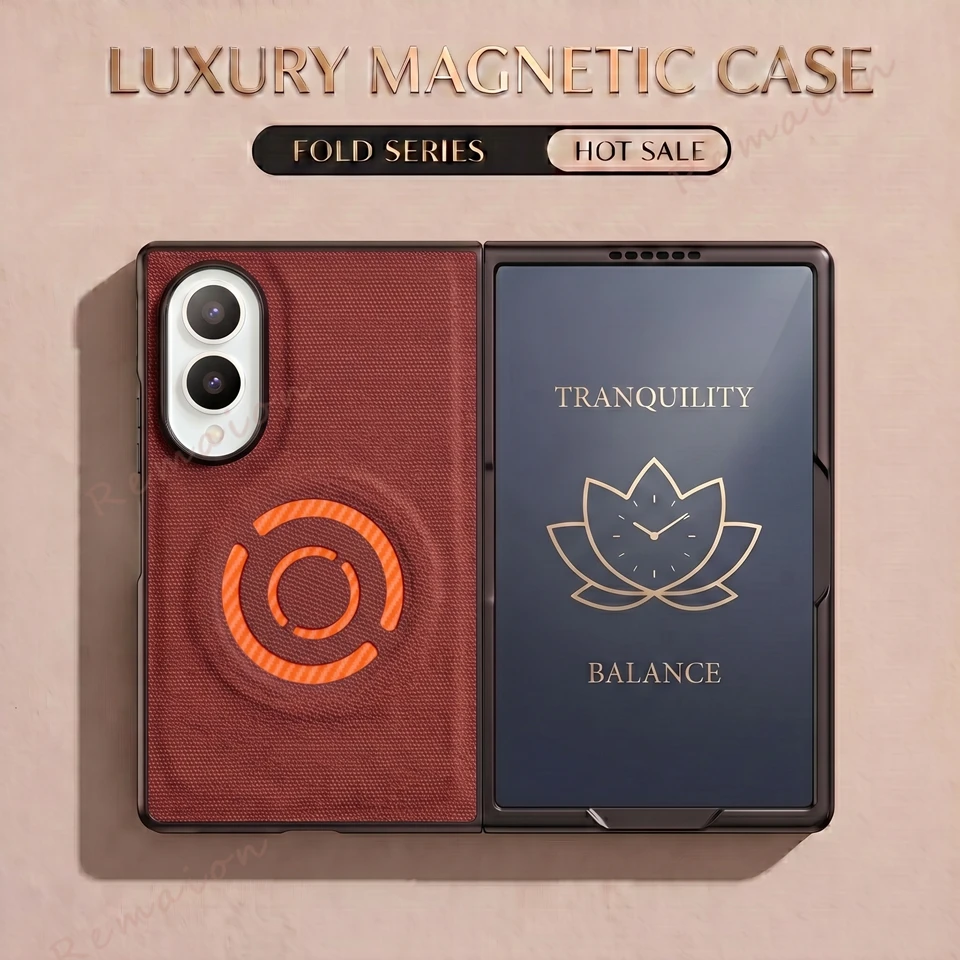 Tech Fabric Leather Luxury Phone Case For Samsung Galaxy Z Flip 8 Fold 8 7 6 4 5 3 Official Shockproof Cover For Z Fold8 Flip8