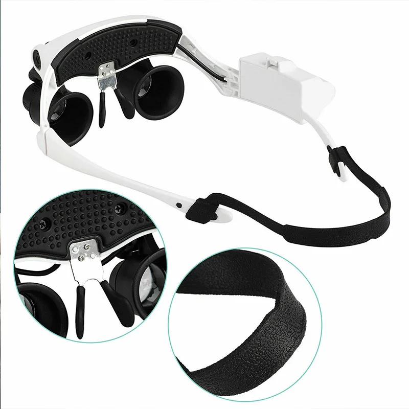 Imagem -03 - Lupa Óculos Lupas de Medição Lente Lupa 10x 15x 20x 25x com Led Joalheiro Relógio Reparação Lupa Eyewear