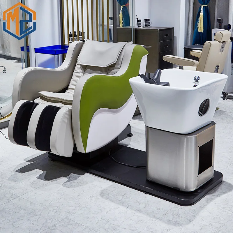 

Manufacturer automatic intelligent massage head treatment bed fumigation electric shampoo bed barber shop special hair shop