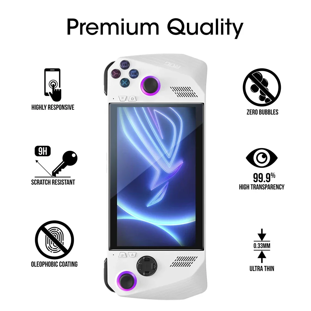 HD الزجاج المقسى شاشة فيلم ل Asus ROG Ally لعبة وحدة التحكم المضادة للخدش ROG Ally X واقي للشاشة ملحقات الفيلم المقسى