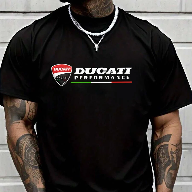 

Ducati Corse-Performance Creative Print T Shirt Summer Short-sleeved Casual Tee Men Women Streetwear Loose T-shirt