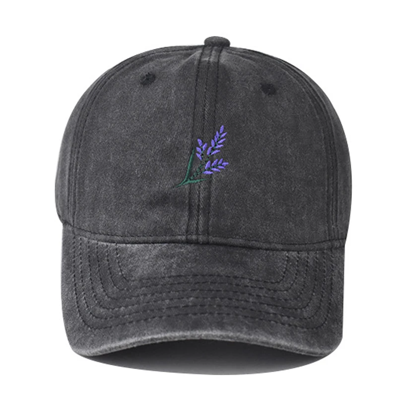cotton washed baseball cap for women leaf flower embroidered cute sun hats spring summer cap women soft top