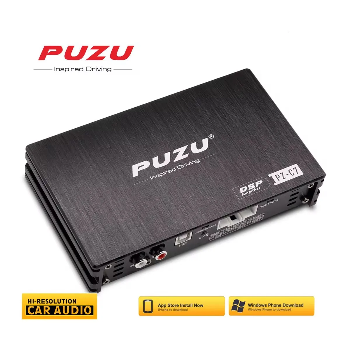 Puzu PZ-C7 chicote de fiação 4x150w carro dsp amplificador rádio do carro atualização som digital processador sinal áudio para hyundai volkswagen