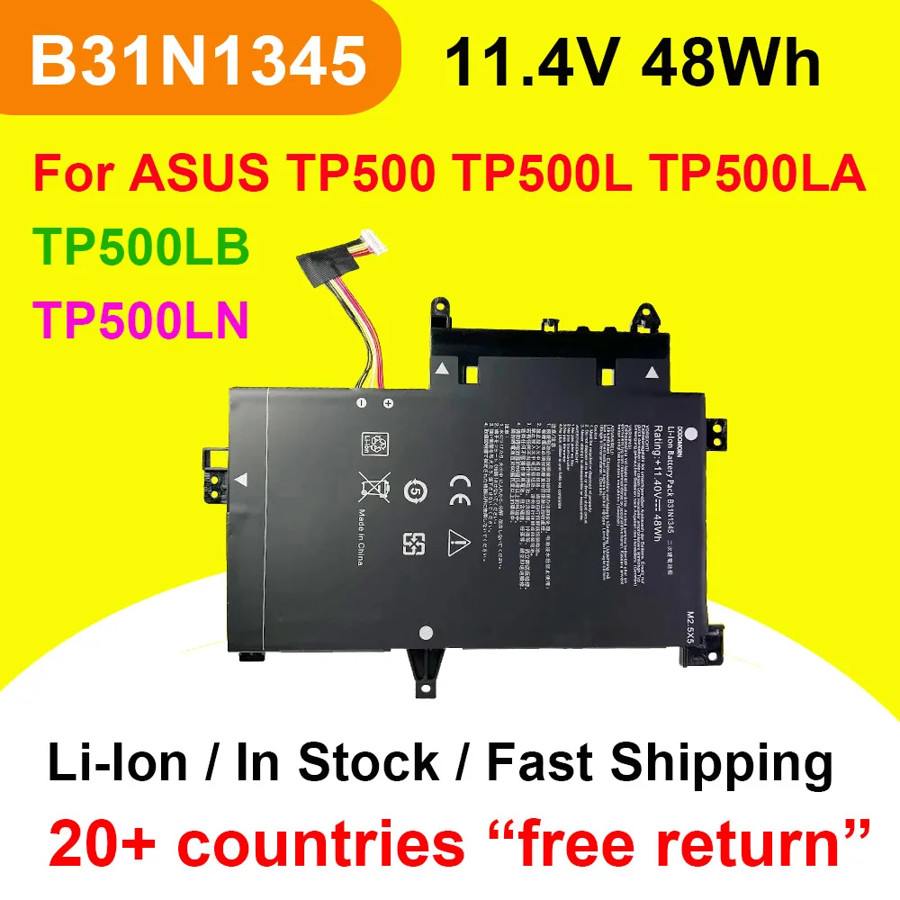 11.4V 48Wh B31N1345 Laptop Battery For ASUS TP500 TP500L TP500LA TP500LB TP500LN Series Rechargeable With Tracking Number