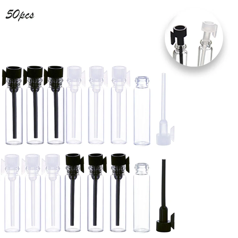 

50Pcs1/2/3ml Perfume Sample Bottles No Leaking Vials Travel Perfume Container Refillable Perfume Mini Bottles for Essential Oils