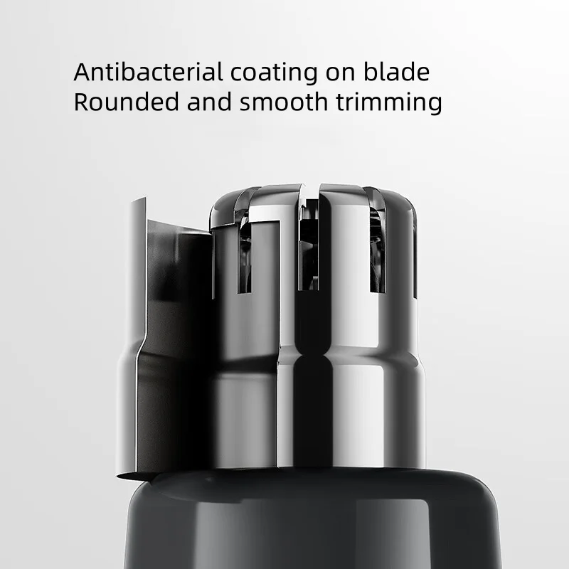 ماكينة تشذيب شعر الأنف القابلة لإعادة الشحن للرجال، منظف شعر الأنف الكهربائي المحمول، رأس تشذيب قابل للإزالة والغسل