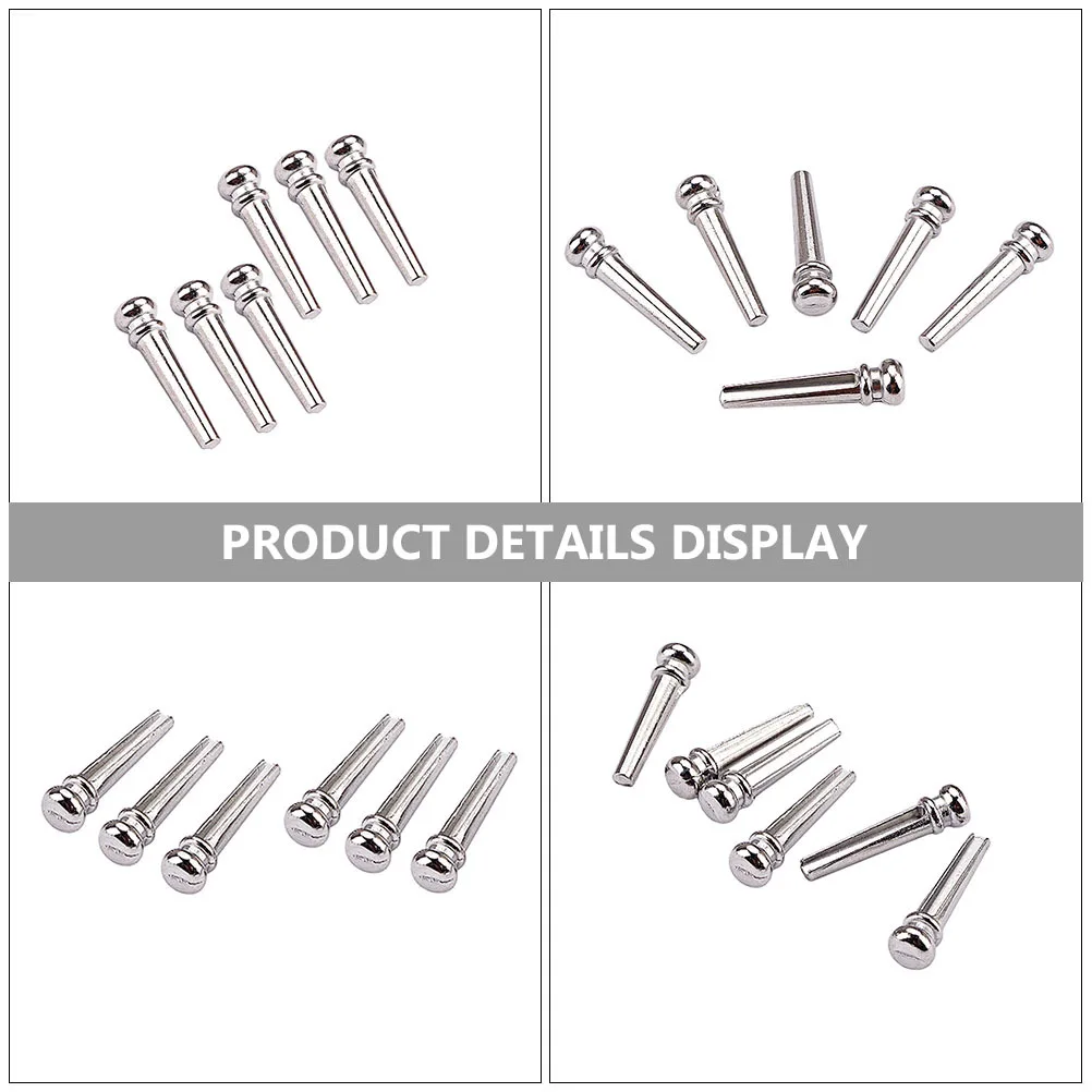 

6Pcs Guitar String Pegs Premium Metal Bridge Saddle and Nut Durable Universal Fit Guitar String Pegs Metal Bridge Saddle and Nut