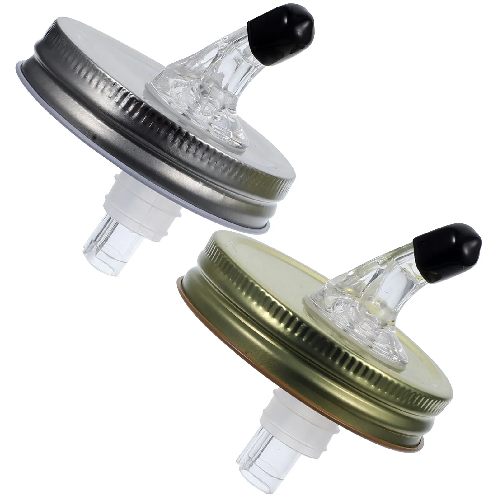 

2 set Mason Pour Spouts 70mm Mason Jar Pour Spout Lid Wide Mouth Leak Proof Golden Silver Food Grade Reusable Storage