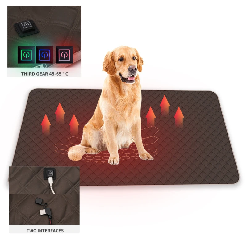 

2025 New Autumn and Winter Waterproof Pet Smart Heating Pad Plug-in Type Safe and Warm USB and Type-C Two Plugs Are Available