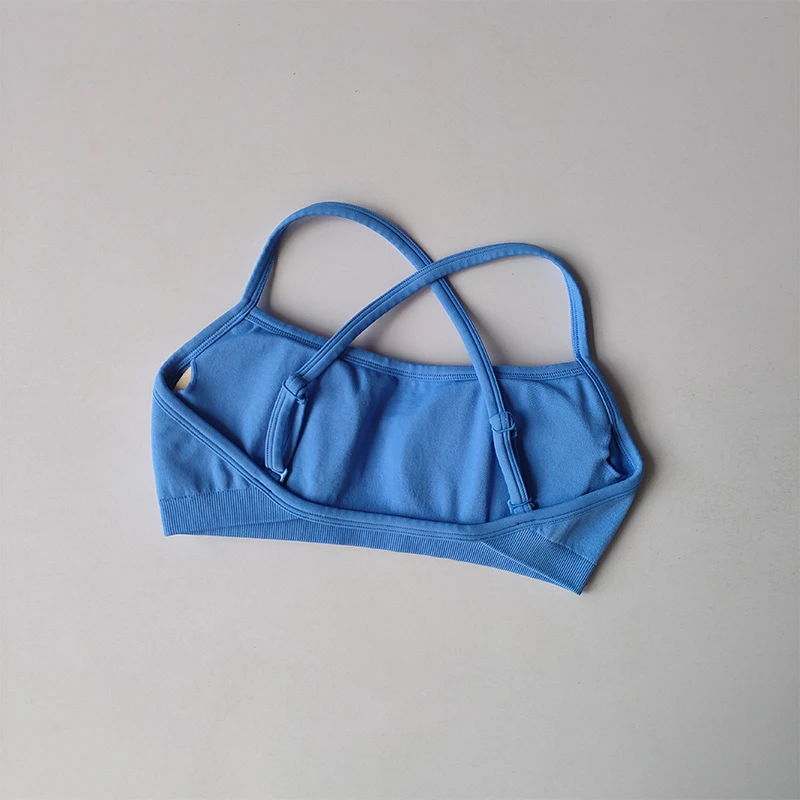 Gathering Seamless Shoulder Straps Sports Bra Fitness Tops Women Yoga Bra Shockproof Crop Top Push Up Sport Bra Gym Bra
