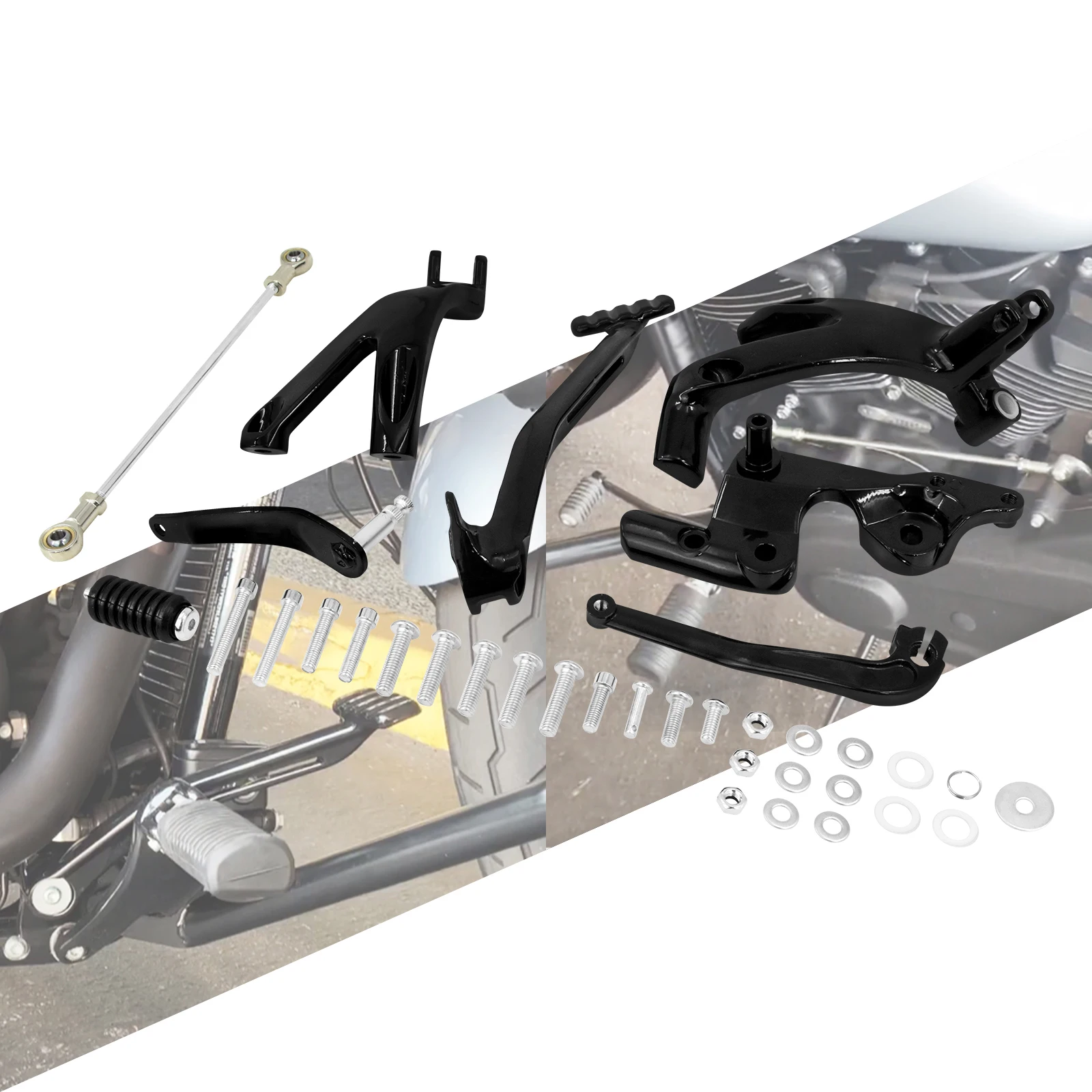 

Motorcycle Black Forward Control Foot Kits Fit Billet Aluminum For Harley Softail Street Bob Low Rider FXBB 2018-2023 Standard