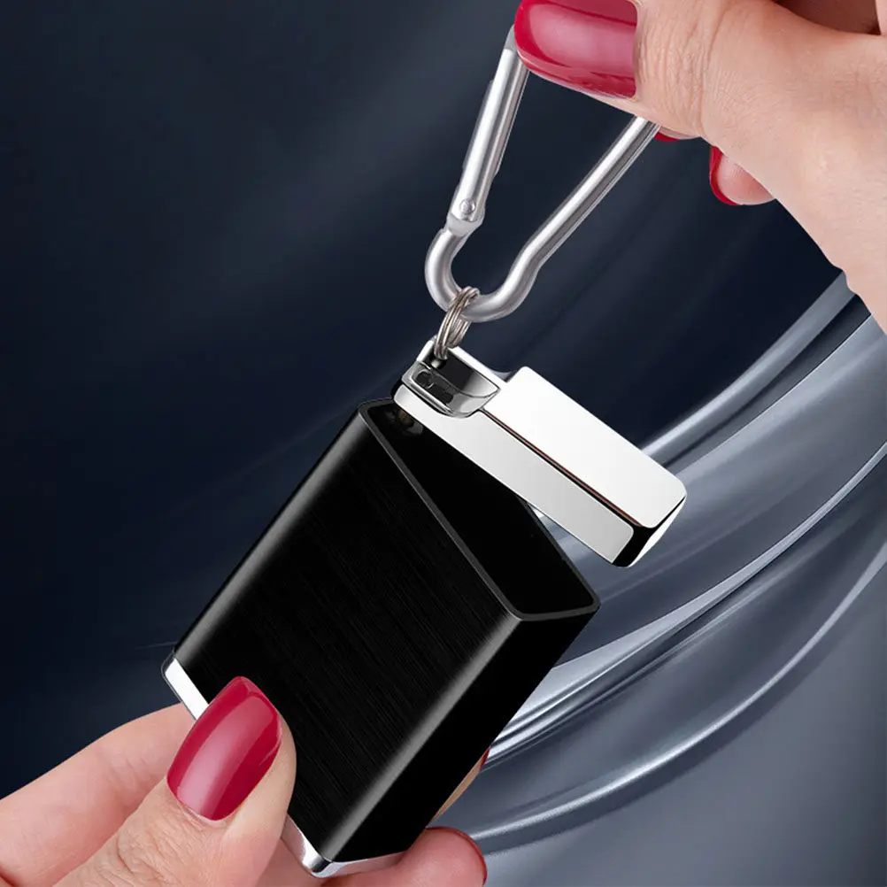 Travel Cigarette Ash Holders Ashtray with Key Chain Ring Outdoor Ashtrays Rectangle Shape Mini Case Hanging