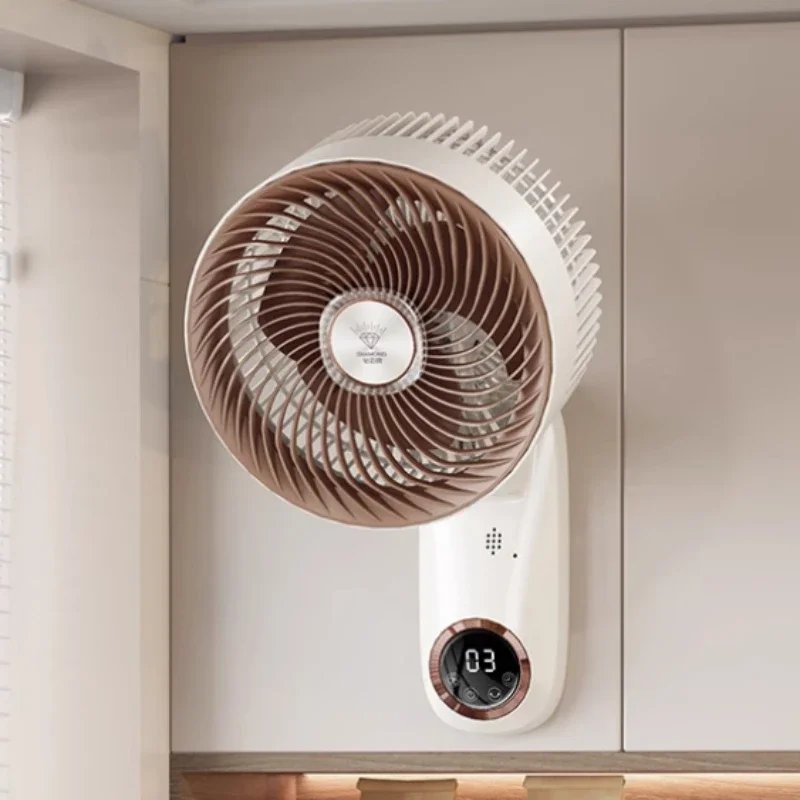 Electric fan wall mounted air circulation fan small household kitchen bathroom free punching wall hanging