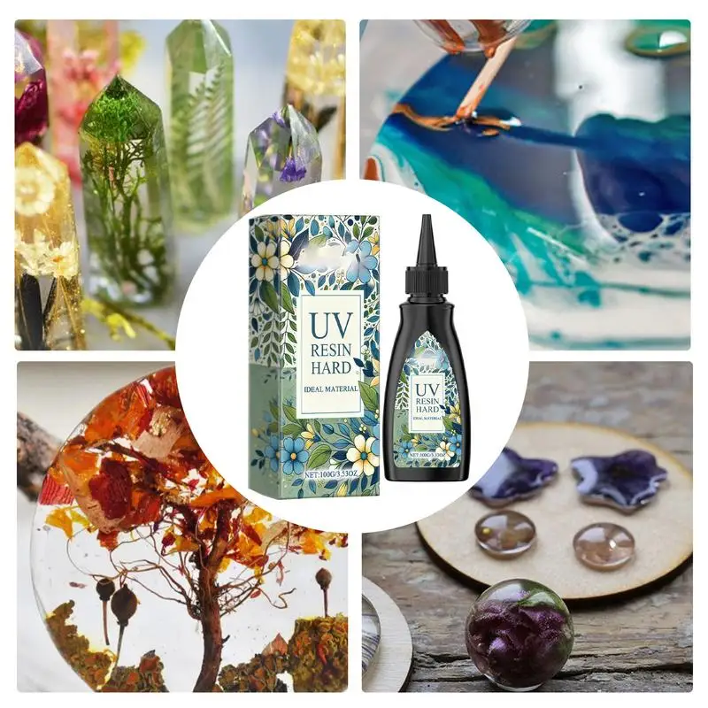 UV Resin Glue 1100g Quick-drying Transparent Hard UV Resin Glue For Jewelry Making Craft Decoration Bonding Glass Metal