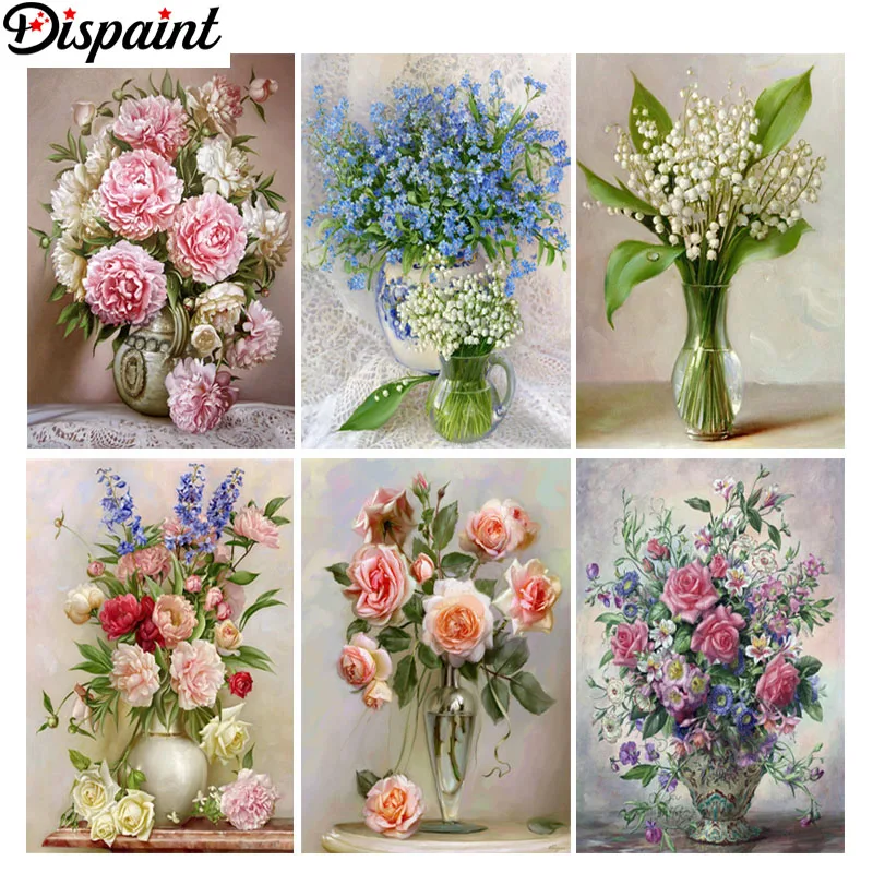 

Dispaint Full Square/Round Drill 5D DIY Diamond Painting "Flower landscape" 3D Embroidery Cross Stitch 5D Home Decor Gift