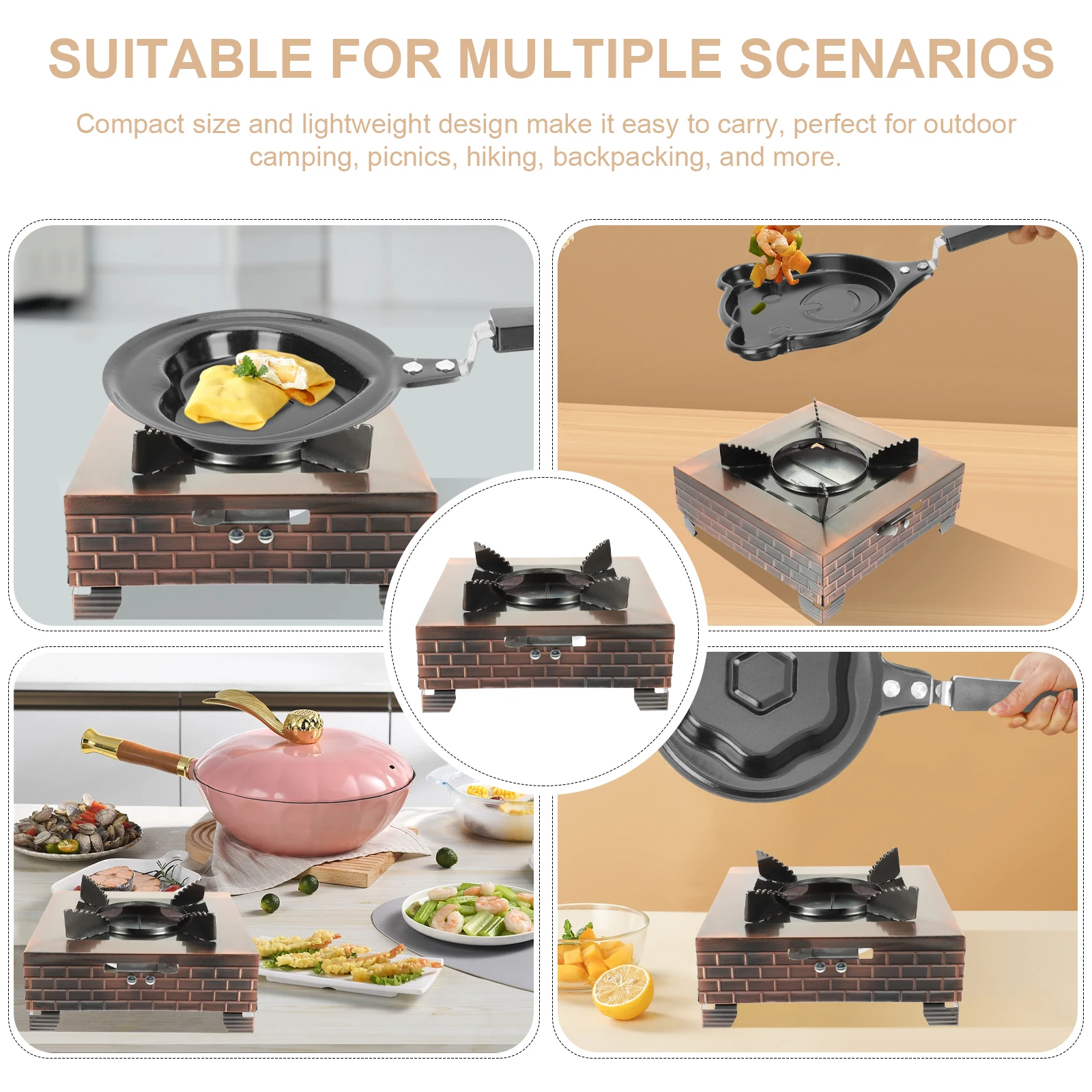 

Small Pot Hot Lightweight Stainless Camping Portable Stove Stoves Wok Household