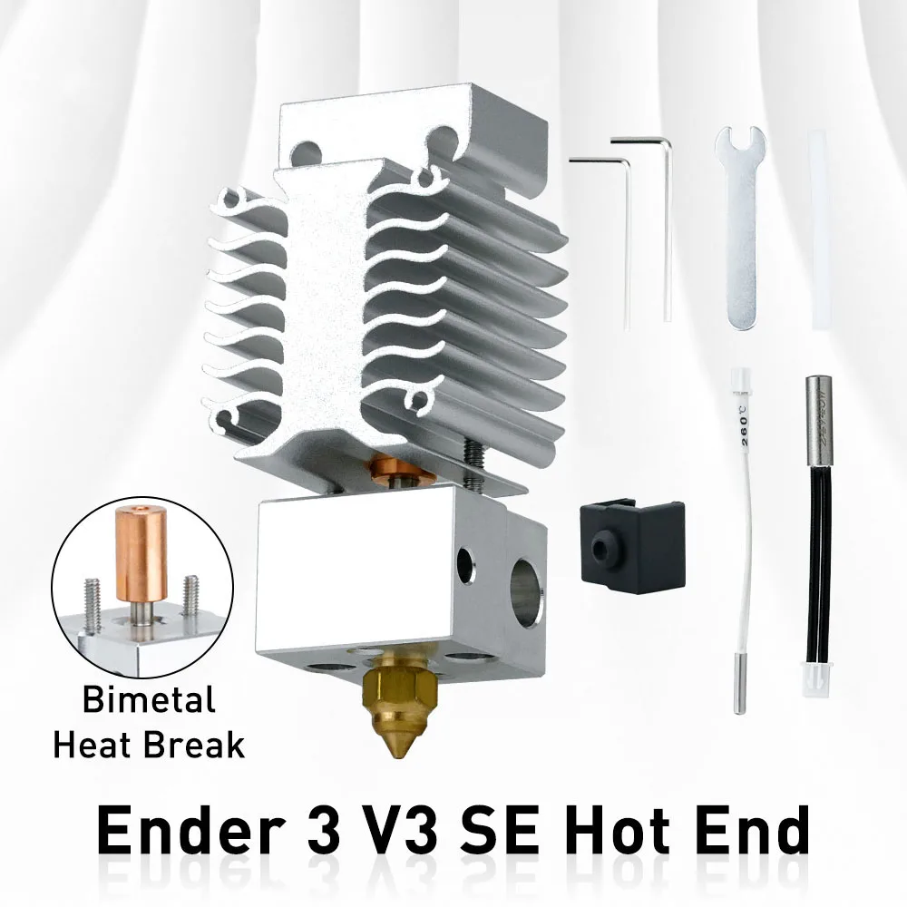 

Комплект обновления Hotend Ender 3 V3 SE Комплект нагревательного блока Горло из нержавеющей стали Высокотемпературная печатающая головка для 3D-принтера Ender3 V3 Se
