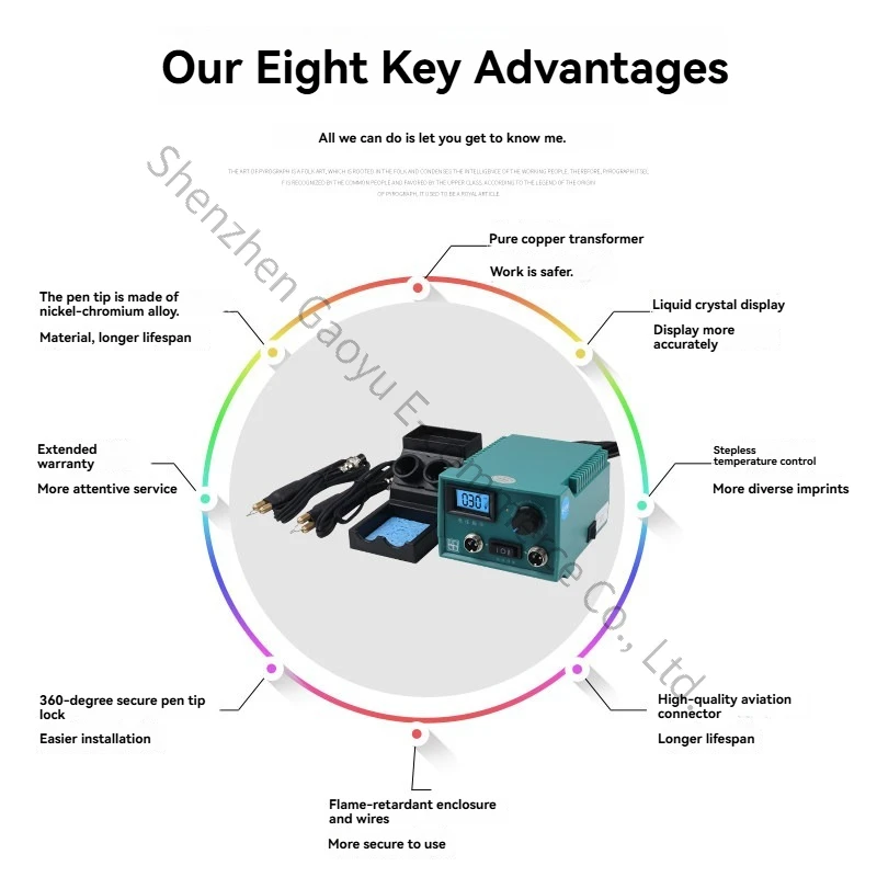 Digital pyrograph machine Professional pointer pyrograph gourd Adjustable temperature tool Heat transfer Electric branding pen