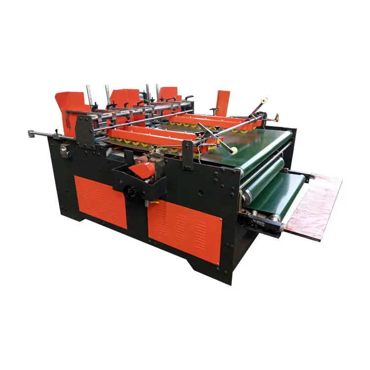 Double head semi-automatic folder glue machine (belt feeding press type corrugated box glue making machine)
