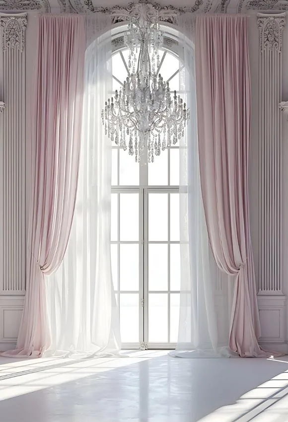 Mehofond 사진 배경 핑크 커튼, 화이트 실내, 성인 생일, 결혼식, 출산 초상화 장식, 사진 스튜디오 배경