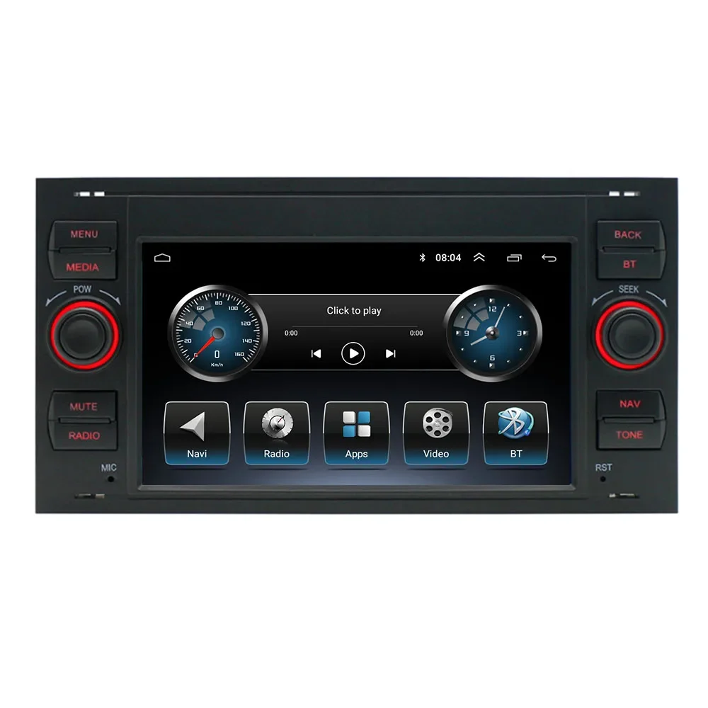 

Android14 7-дюймовая автомобильная стереосистема Din для Ford Transit Fiesta Focus Galaxy 4 + 64G Автомобильный радиоприемник Carplay Android Auto WIFI GPS-навигация BT FM